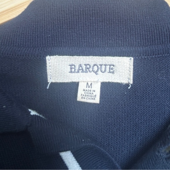 Barque Navy/White Fitted Hem Polo in Size Medium - Picture 3 of 4